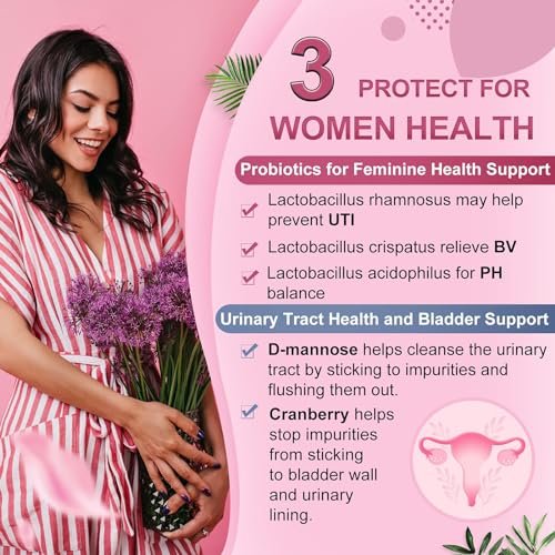 NATURE TARGET Probiotika für Frauen mit Präbiotika, Cranberry und D-Mannose, 60 Milliarden KBE, Weibliches Probiotikum für Verdauungsgesundheit/Darmgesundheit/Immunbooster