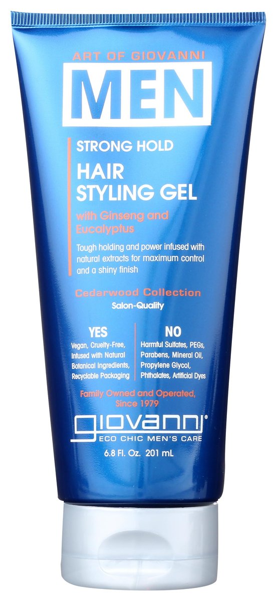 Giovanni Cosmetics Styling Gel für Männer, 6,8 oz – Klarer Haargel für starken Halt
