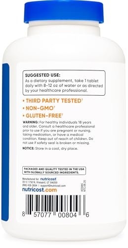 Nutricost Natriumchlorid 1000mg, 240 Tabletten - Salztabletten, Non-GMO, Glutenfrei