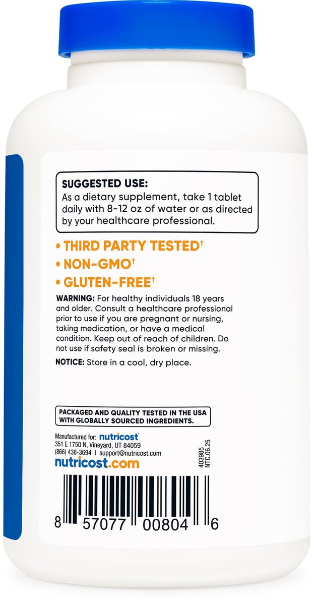 Nutricost Natriumchlorid 1000mg, 240 Tabletten - Salztabletten, Non-GMO, Glutenfrei