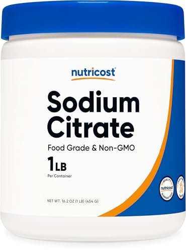 Nutricost Natriumcitrat Pulver 1LB (454g) - Lebensmittelqualität, Nicht-GVO - Emulgator, Natürlicher Geschmacksverstärker, Konservierungsmittel