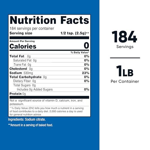 Nutricost Natriumcitrat Pulver 1LB (454g) - Lebensmittelqualität, Nicht-GVO - Emulgator, Natürlicher Geschmacksverstärker, Konservierungsmittel