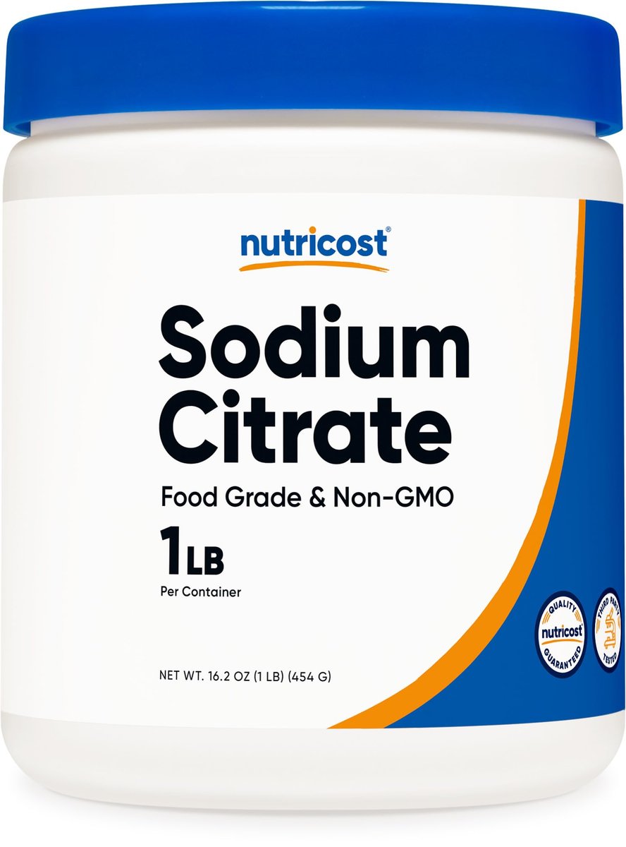 Nutricost Natriumcitrat Pulver 1LB (454g) - Lebensmittelqualität, Nicht-GVO - Emulgator, Natürlicher Geschmacksverstärker, Konservierungsmittel