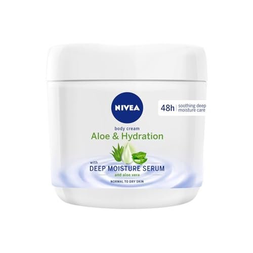 NIVEA Aloe & Hydration Body Cream 13,52 oz (1) – Feuchtigkeitsspendende Körpercreme mit Aloe Vera