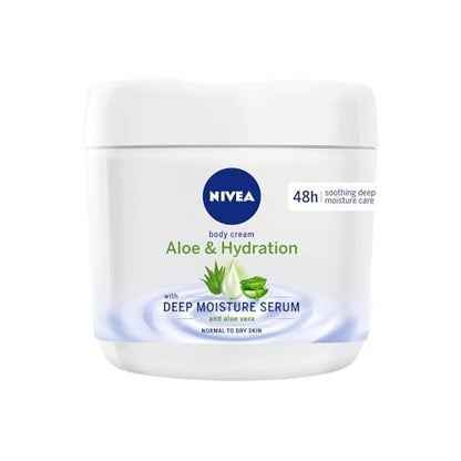NIVEA Aloe & Hydration Body Cream 13,52 oz (1) – Feuchtigkeitsspendende Körpercreme mit Aloe Vera