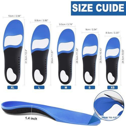 Plantarfasziitis Einlagen, Hohe Fußgewölbeunterstützung Schuheinlagen für Männer Frauen, Orthopädische Gel-Lauf-Einlagen für Plattfüße - Fußgewölbeschmerz - Pronation - Metatarsalgie Schmerzlinderung Schwere Unterstützung (Zuschneidbar)