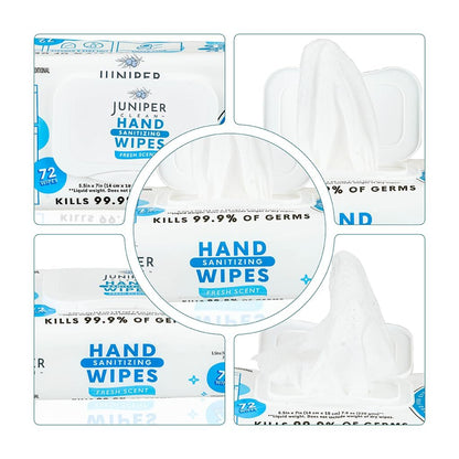 Juniper CLEAN Handdesinfektionstücher, 3er Pack, 216 Tücher, frischer Duft, fusselfrei & reißfest