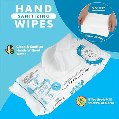Juniper CLEAN Handdesinfektionstücher, 3er Pack, 216 Tücher, frischer Duft, fusselfrei & reißfest