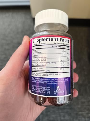 Cranberry-Extrakt 504 mg pro Portion – Cranberry-Gummis zur Unterstützung der Harngesundheit – Hilft zu reinigen und zu schützen, Cranberry-Gummi-Supplement + Vitamin C, kaubare Cran für Frauen – 60 Gummis