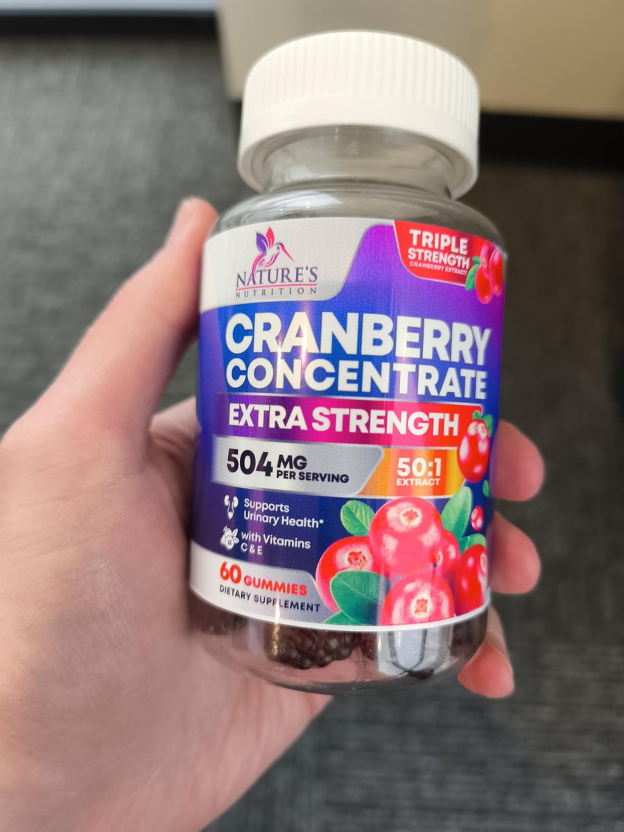 Cranberry-Extrakt 504 mg pro Portion – Cranberry-Gummis zur Unterstützung der Harngesundheit – Hilft zu reinigen und zu schützen, Cranberry-Gummi-Supplement + Vitamin C, kaubare Cran für Frauen – 60 Gummis
