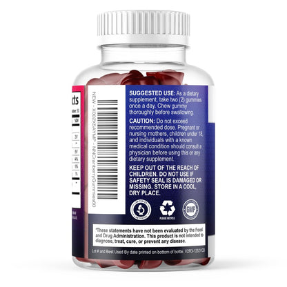 Cranberry-Extrakt 504 mg pro Portion – Cranberry-Gummis zur Unterstützung der Harngesundheit – Hilft zu reinigen und zu schützen, Cranberry-Gummi-Supplement + Vitamin C, kaubare Cran für Frauen – 60 Gummis