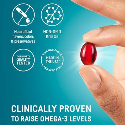 Kori Krill Oil Omega 3 – Hochabsorbierendes Krillöl mit EPA & DHA, 600 mg, 60 Softgels