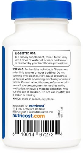 Nutricost Melatonin 5mg, 240 Tabletten - 5mg pro Portion, Non-GMO, Glutenfrei