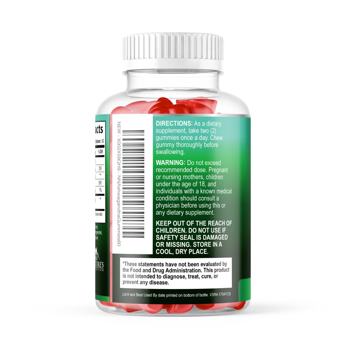 Ashwagandha Gummis – Fortschrittliche Ashwagandha-Gummi-Formel für den täglichen Gebrauch – Natürliche Antioxidans-Unterstützung & Gehirngesundheit – Natürliche Ruhe, Entspannung & Immununterstützung – Beerengeschmack – 60 Gummis