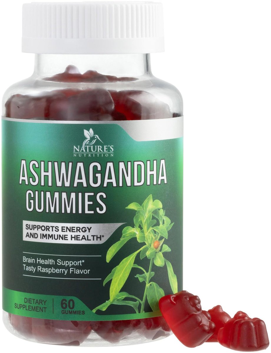 Ashwagandha Gummis – Fortschrittliche Ashwagandha-Gummi-Formel für den täglichen Gebrauch – Natürliche Antioxidans-Unterstützung & Gehirngesundheit – Natürliche Ruhe, Entspannung & Immununterstützung – Beerengeschmack – 60 Gummis