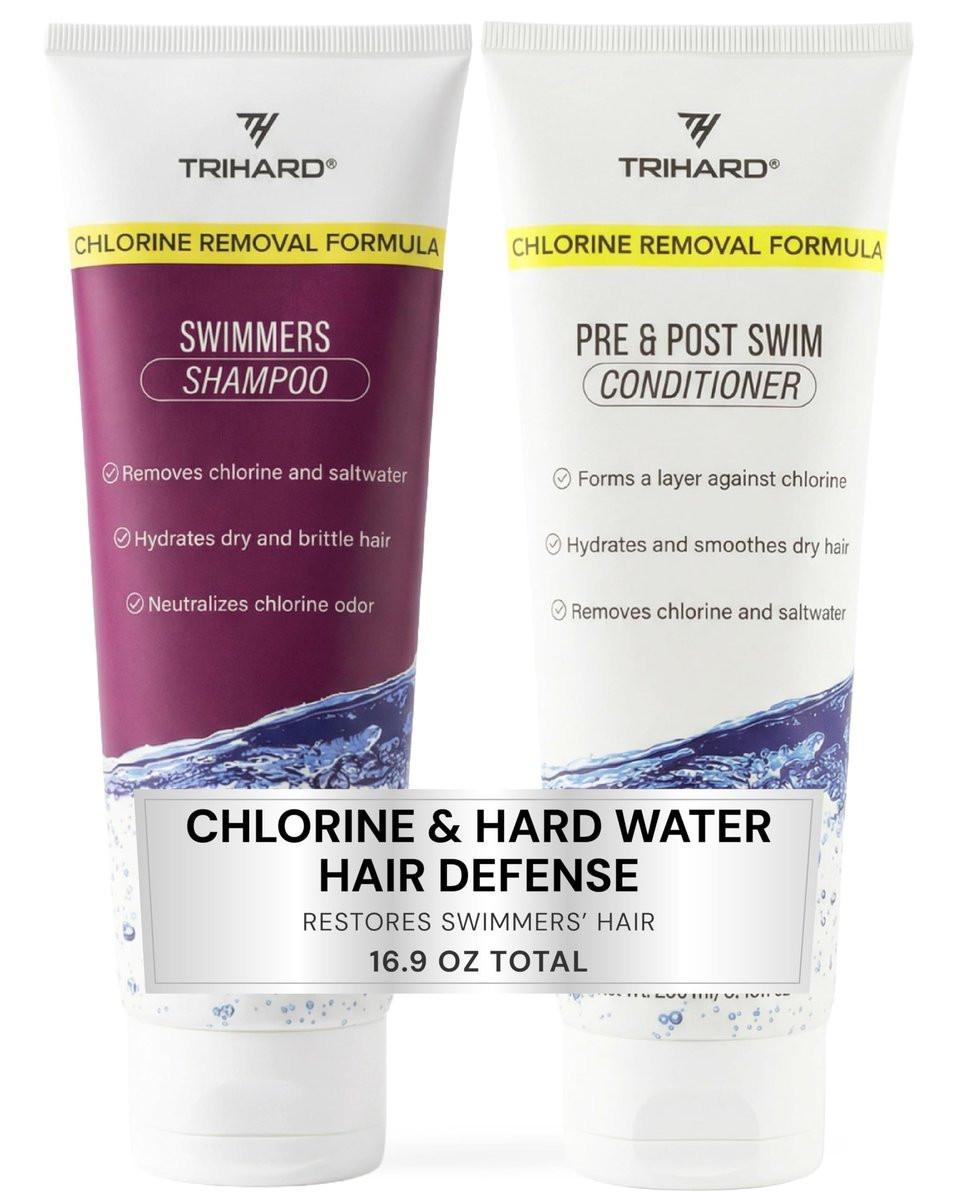 TRIHARD Chlorine Defense Shampoo und Conditioner Set – Schutz und Feuchtigkeit für Schwimmer