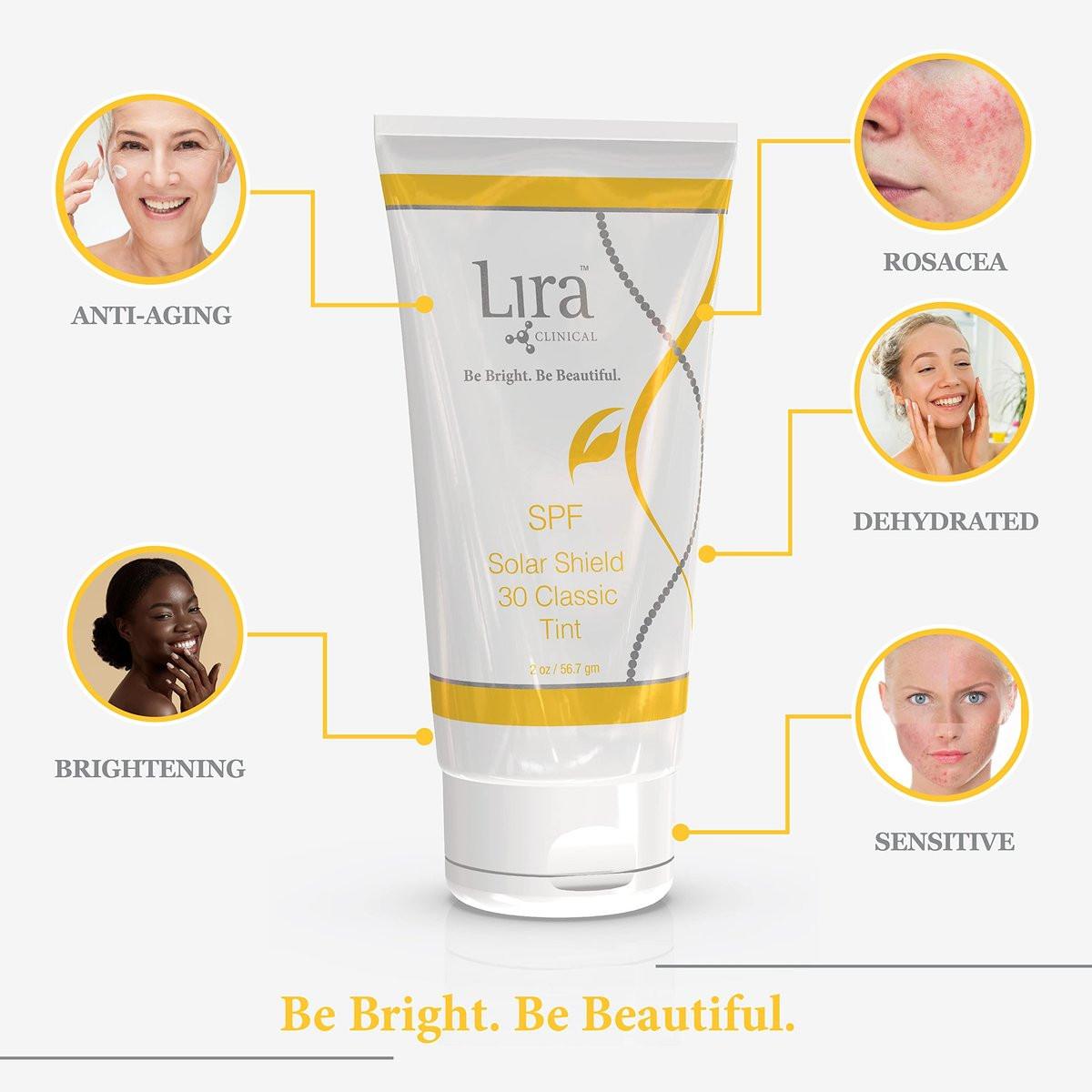 Lira Clinical Solar Shield 30 Classic Tint 2 oz / 60 ml – Sonnenschutz mit getöntem Finish