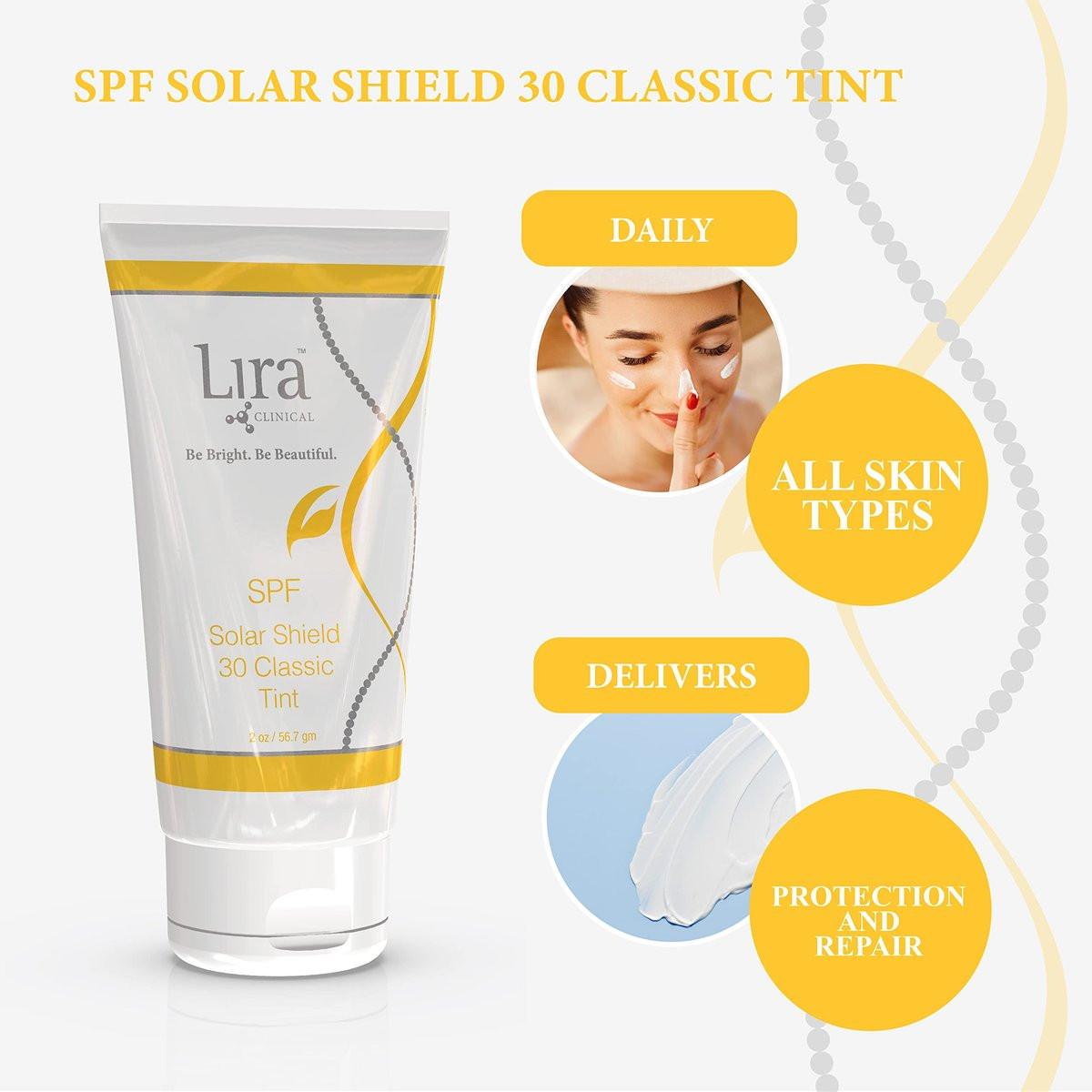 Lira Clinical Solar Shield 30 Classic Tint 2 oz / 60 ml – Sonnenschutz mit getöntem Finish
