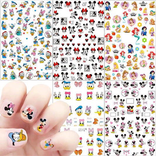 Designer Nagelaufkleber Aufkleber Niedlich 3D Selbstklebend Cartoon Nagel Sticker für Frauen DIY Nageldesign Acrylnägel Dekoration 5 Blatt