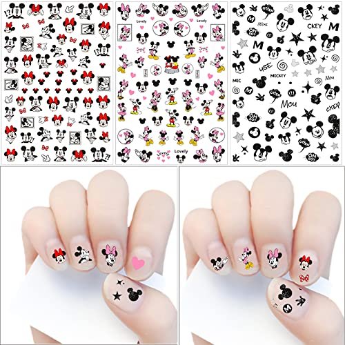 Cartoon Nail Art Aufkleber 3D Nagelaufkleber - 6 Blatt Niedliche Nageldesign Sticker für Frauen DIY Maniküre