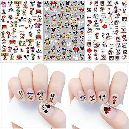 Cartoon Nail Art Aufkleber 3D Nagelaufkleber - 6 Blatt Niedliche Nageldesign Sticker für Frauen DIY Maniküre