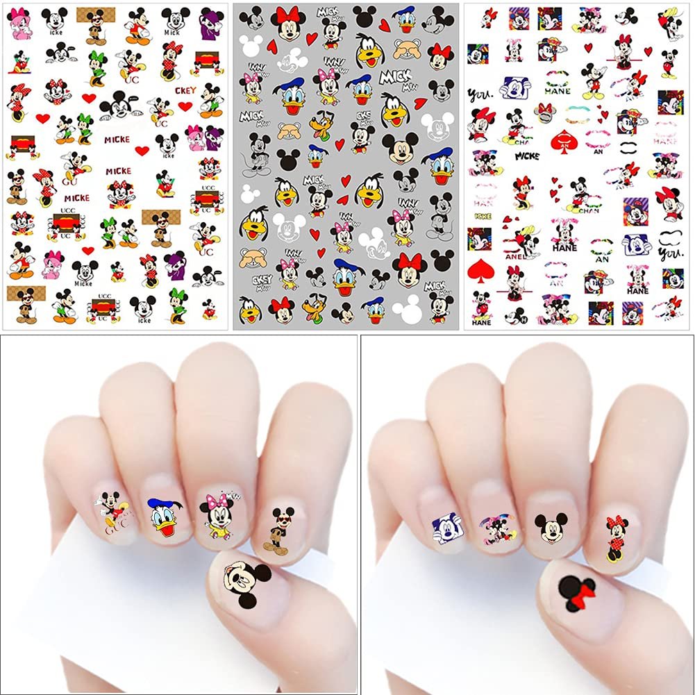 Cartoon Nail Art Aufkleber 3D Nagelaufkleber - 6 Blatt Niedliche Nageldesign Sticker für Frauen DIY Maniküre