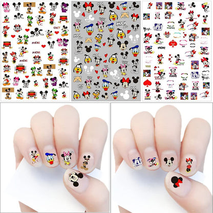 Cartoon Nail Art Aufkleber 3D Nagelaufkleber - 6 Blatt Niedliche Nageldesign Sticker für Frauen DIY Maniküre