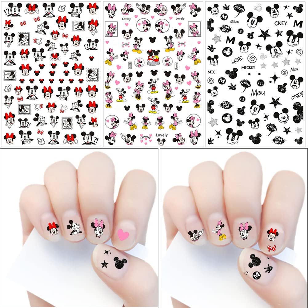 Cartoon Nail Art Aufkleber 3D Nagelaufkleber - 6 Blatt Niedliche Nageldesign Sticker für Frauen DIY Maniküre