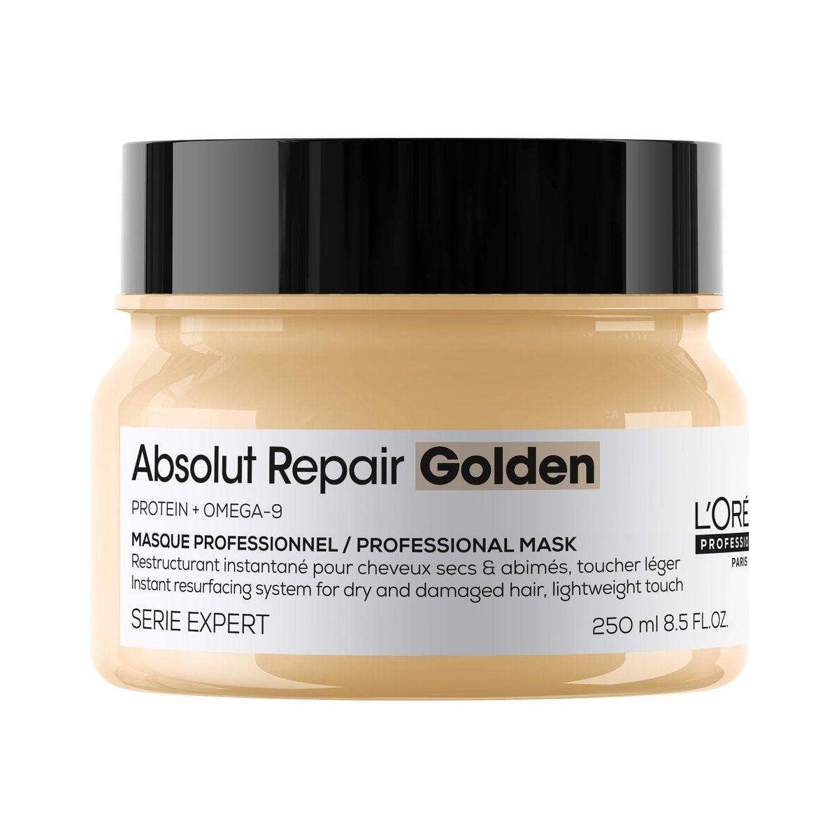 L'Oréal Professionnel Paris Absolut Repair Golden Mask – Reparierende Haarmaske für feines bis mittleres, trockenes und geschädigtes Haar, 250 ml