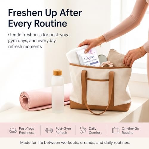 Luvena Feminine Feuchttücher für Frauen – mit Hamamelis, pH-hautneutral, für die Intim- und Wochenbettpflege, 25 Tücher, 1 Packung