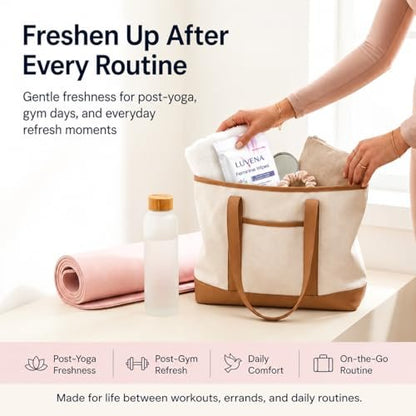 Luvena Feminine Feuchttücher für Frauen – mit Hamamelis, pH-hautneutral, für die Intim- und Wochenbettpflege, 25 Tücher, 1 Packung