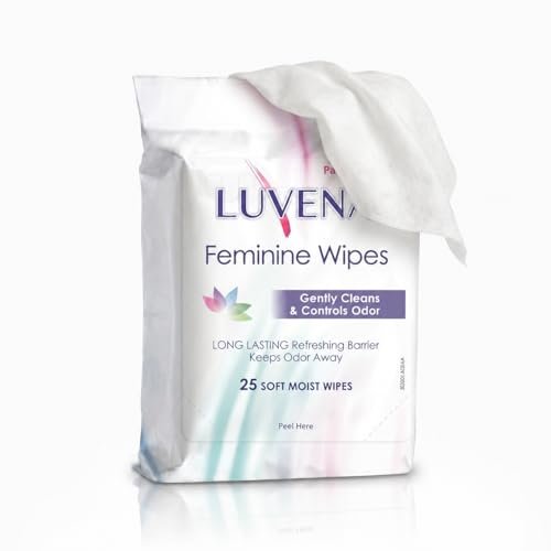 Luvena Feminine Feuchttücher für Frauen – mit Hamamelis, pH-hautneutral, für die Intim- und Wochenbettpflege, 25 Tücher, 1 Packung