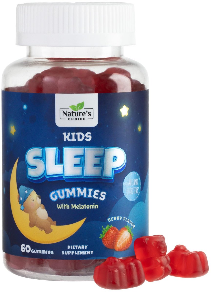 Nature's Choice Melatonin Gummis für Kinder – 2 mg Melatonin pro Portion – Natürlicher Beerengeschmack – 60 Gummis – Nicht-GVO, Vegan