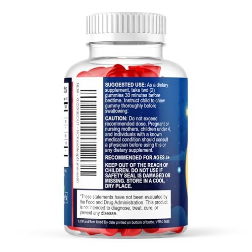 Nature's Choice Melatonin Gummis für Kinder – 2 mg Melatonin pro Portion – Natürlicher Beerengeschmack – 60 Gummis – Nicht-GVO, Vegan