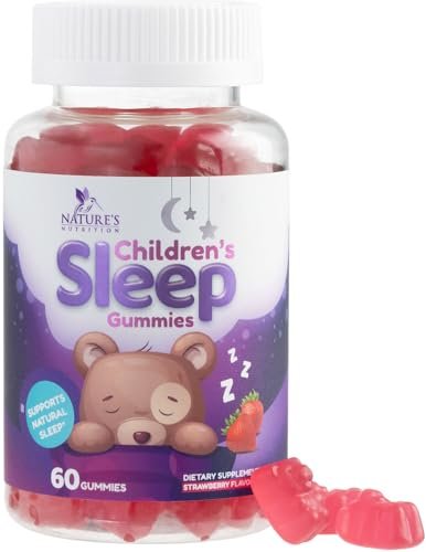 Nature's Nutrition Kinder Melatonin Gummis - 2mg Melatonin pro Portion - Vegane, Nicht-GVO Gummibärchen für erholsamen Schlaf, natürlicher Beerengeschmack - 60 Stück