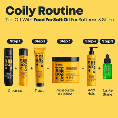 Matrix A Curl Can Dream Leichtes Haar- und Kopfhautöl für lockiges & krauses Haar – Frizz-Kontrolle mit Manuka-Honig-Extrakt, silikonfrei, 4,4 Fl Oz