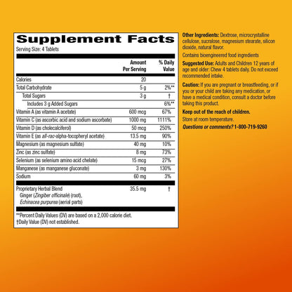 Immununterstützung mit Vitamin D und Antioxidantien – Citrus Kaugummitabletten, 32 Stück