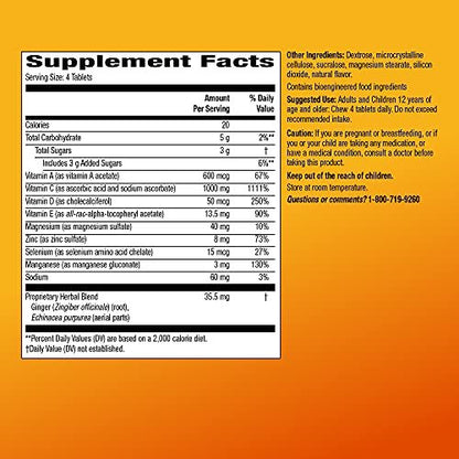 Immununterstützung mit Vitamin D und Antioxidantien – Citrus Kaugummitabletten, 32 Stück