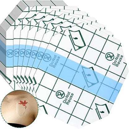 Nuanchu 100 Stück wasserdichte Pflaster, transparente Schutzfolie für Tattoos, 2,3 x 2,7 Zoll