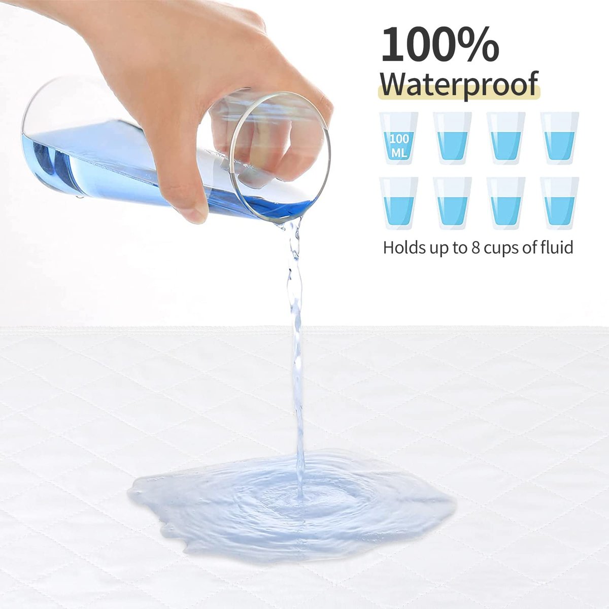 CoolShields Wasserbettauflage – wasserdichte, waschbare Bettunterlage für Kinder, Erwachsene, Senioren und Haustiere – 34'' x 52'' (1er-Pack)