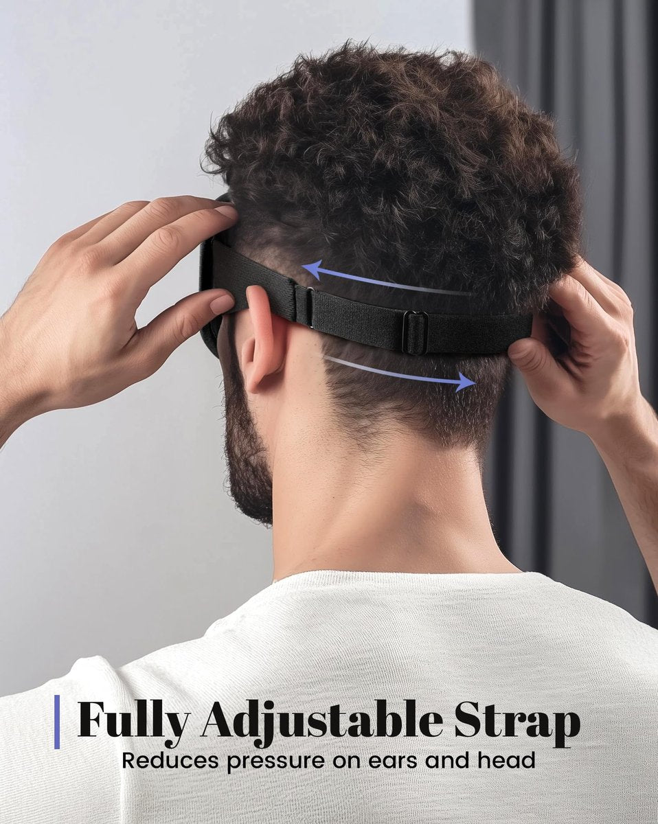 WAOAW Schlafmaske für Männer und Frauen: Lichtdichte Augenmaske für erholsamen Schlaf – 3D atmungsaktive, weiche und bequeme Schlafmaske für Reisen – Verstellbare, lichtblockierende Nachtmaske