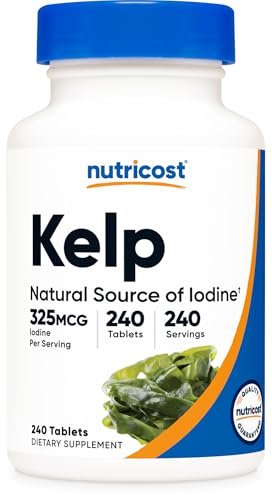 Nutricost Kelp Tabletten, 325mcg Jod, 240 Tabletten – Nicht-GVO, Glutenfrei