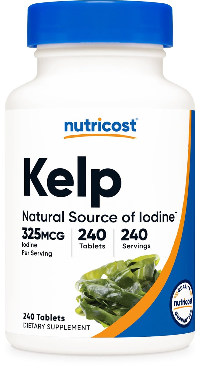 Nutricost Kelp Tabletten, 325mcg Jod, 240 Tabletten – Nicht-GVO, Glutenfrei