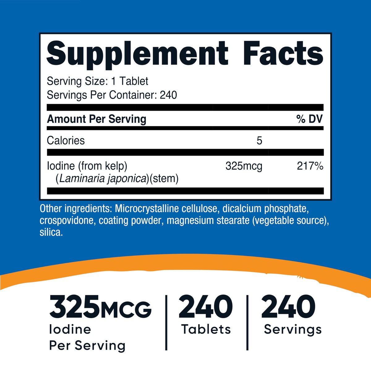 Nutricost Kelp Tabletten, 325mcg Jod, 240 Tabletten – Nicht-GVO, Glutenfrei