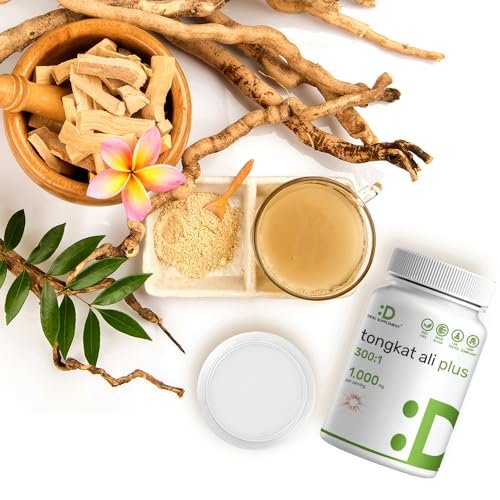 Tongkat Ali Extrakt 300:1 mit Bockshornklee 1.100 mg – Indonesischer Longjack Eurycoma Longifolia Wurzel – Extra starkes pflanzliches Nahrungsergänzungsmittel für Energie