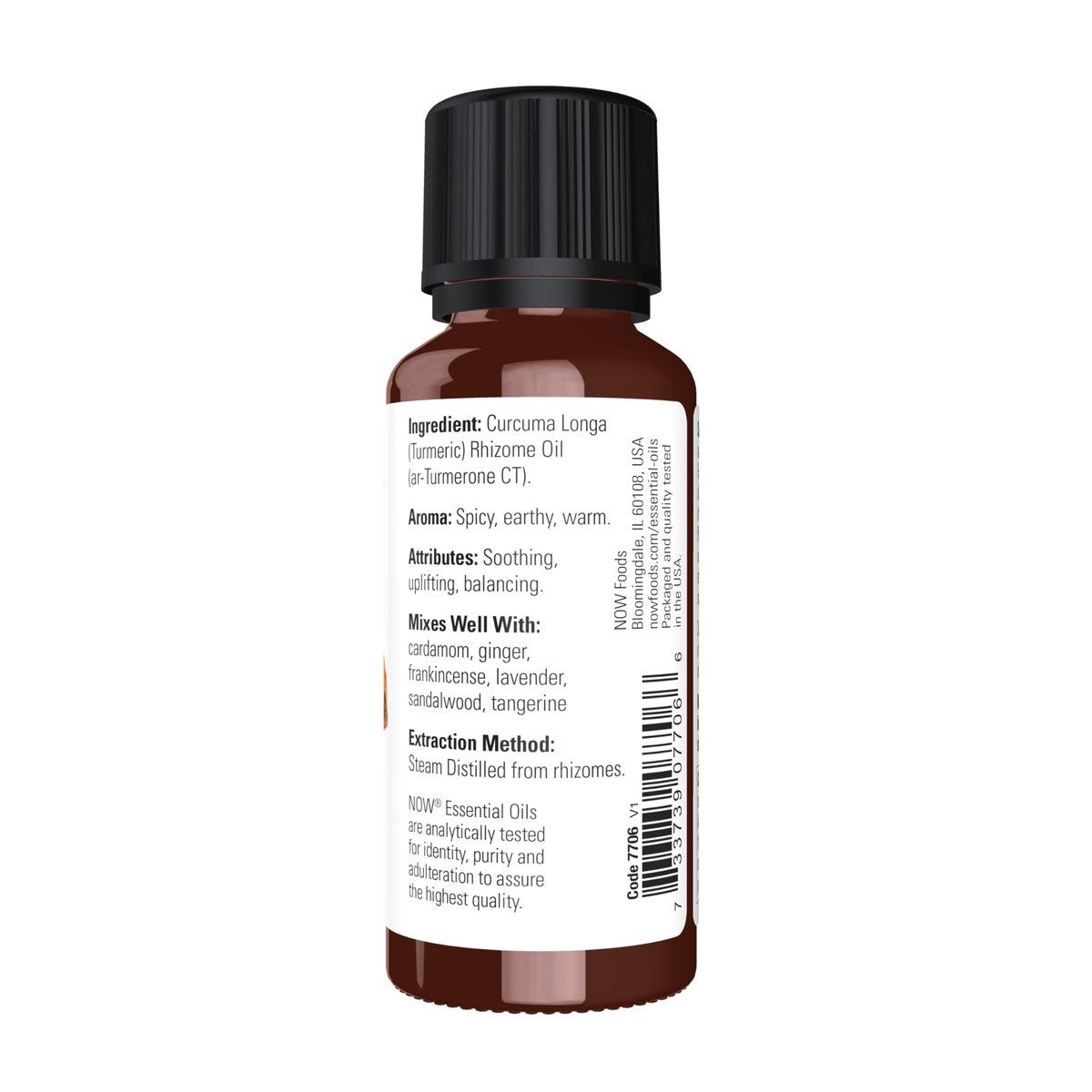 NOW Foods Kurkuma Ätherisches Öl, 100% rein, beruhigend, belebend, ausgleichend, 30 ml