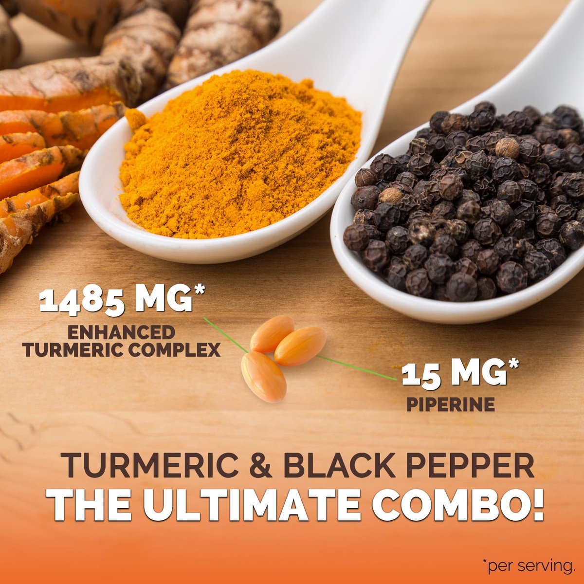Turmeric Curcumin Komplex mit BioPerin Schwarzer Pfeffer Extrakt – Hochdosiert mit 1500 mg Curcuminoide für natürliche Gelenkunterstützung – Antioxidans Kräuterergänzung für Frauen & Männer, Non-GMO – 60 Softgels