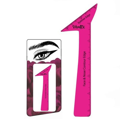 Vertex Eyeliner Stencils Set – Perfekte Flügel-Looks für Anfänger & Profis, wasserfest, inkl. Pinsel, Spitzer & Schablone (Pink)