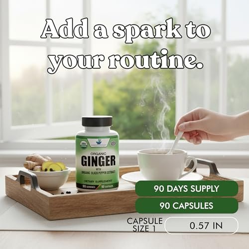 American Standard Supplements Bio Ingwer Extrakt mit Bio Schwarzer Pfeffer Extrakt, Vegan, Glutenfrei, Nicht-GVO, 90 Kapseln, 90 Portionen