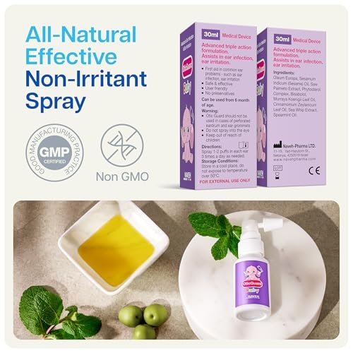 NAVEH PHARMA Otic Guard Baby Ohrentropfen – Natürliches Ohrenöl für sanfte Ohrenreinigung & Ohrenschmalzentfernung bei Babys, Kleinkindern & Kindern – Lindert juckende Ohren & Badeohr